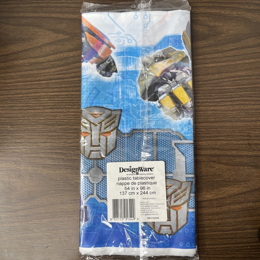 NOS TRANSFORMER 2 Plastic Tablecover 54" x 96" DesignWare AGC